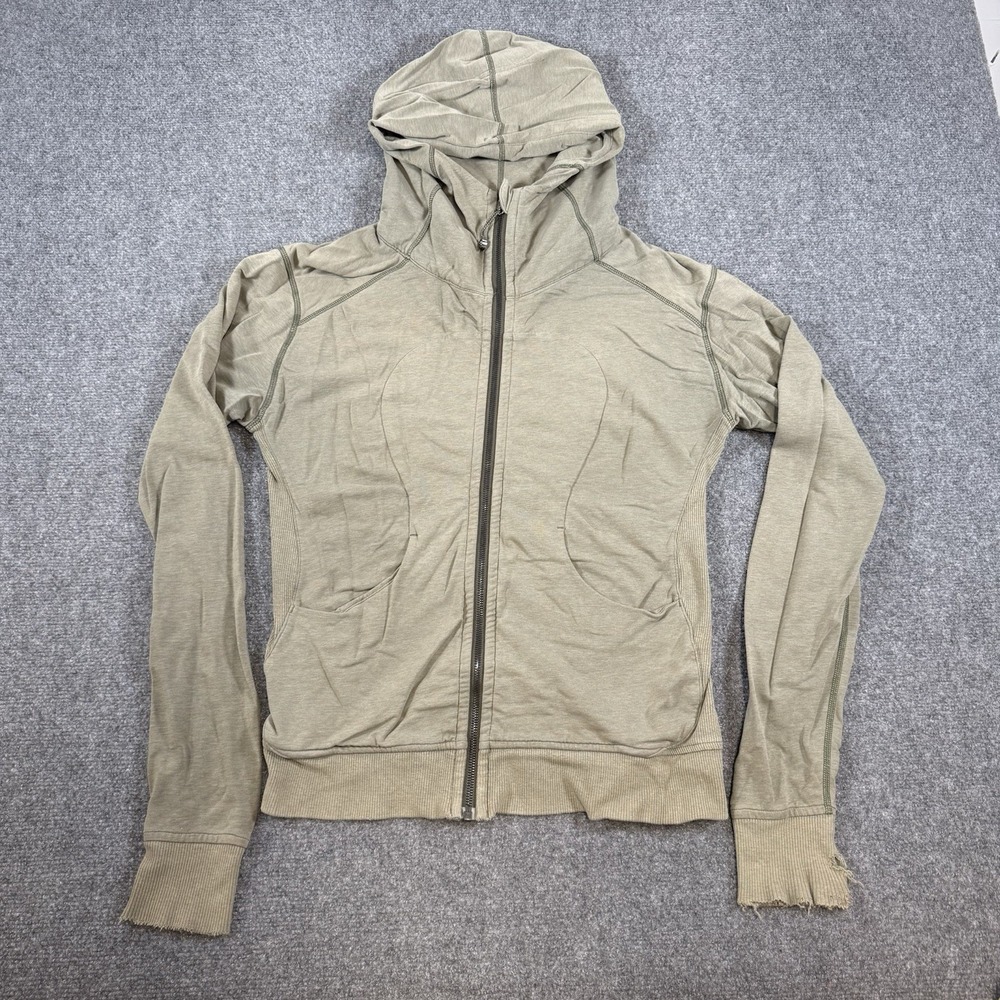 Lululemon Hoodie Womens 8‎ Green Full Zip Lightweight Athleisure Running Jacket